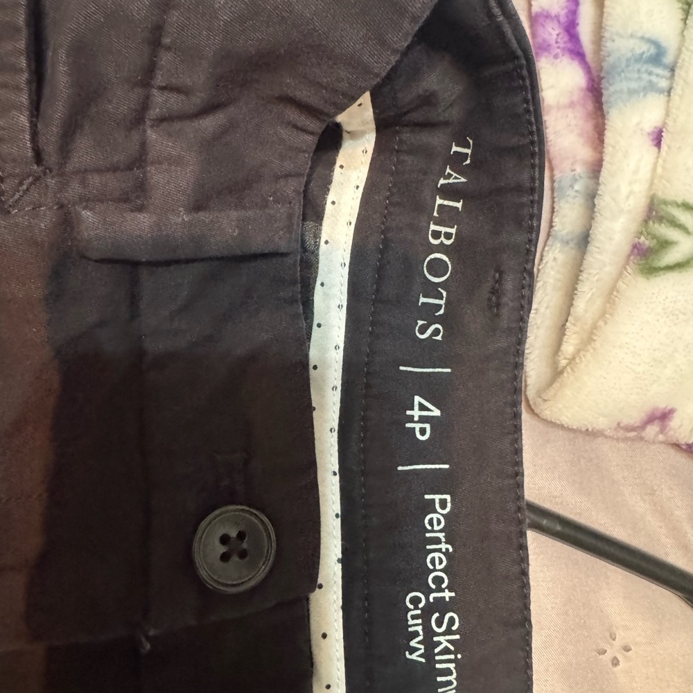 Talbots Black Capri Pants with Cuffed Tabs - Picture 2 of 2
